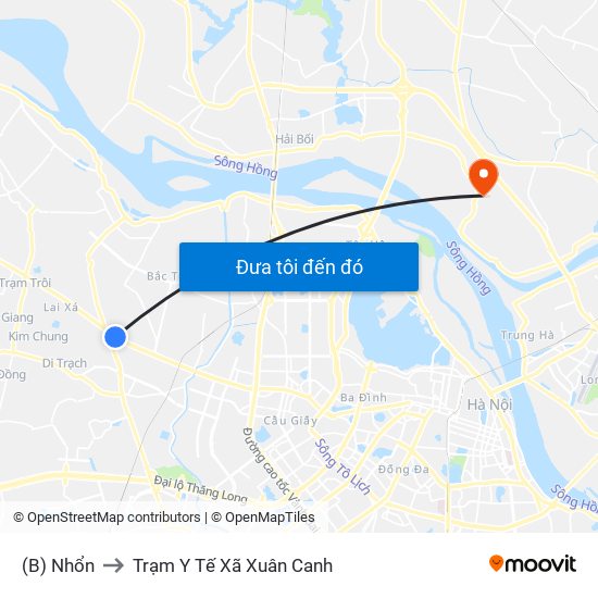 (B) Nhổn to Trạm Y Tế Xã Xuân Canh map