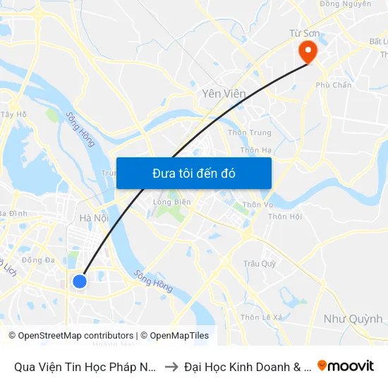 Qua Viện Tin Học Pháp Ngữ 20m - Lê Thanh Nghị to Đại Học Kinh Doanh & Công Nghệ Bắc Ninh map