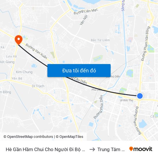 2b Phạm Văn Đồng to Trung Tâm Thể Thao Huyện Hoài Đức map