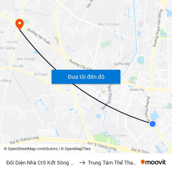 Đối Diện Nhà Ct5 Kđt Sông Đà Mỹ Đình - Phạm Hùng to Trung Tâm Thể Thao Huyện Hoài Đức map