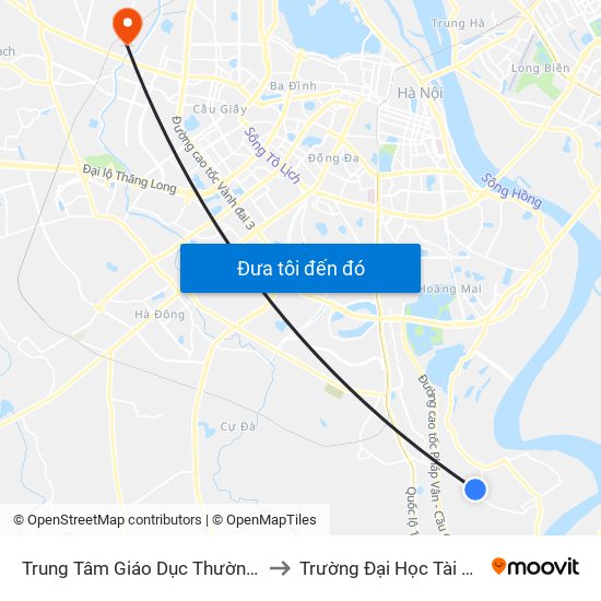 Trung Tâm Giáo Dục Thường Xuyên Đông Mỹ - Ngũ Hiệp to Trường Đại Học Tài Nguyên Và Môi Trường map