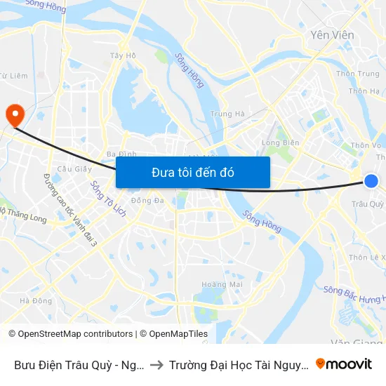 Bưu Điện Trâu Quỳ - Nguyễn Đức Thuận to Trường Đại Học Tài Nguyên Và Môi Trường map