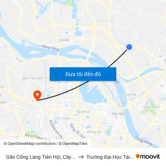 Gần Cổng Làng Tiên Hội, Cây Đa Bác Hồ - Km 5 +700 Quốc Lộ 3 to Trường Đại Học Tài Nguyên Và Môi Trường map