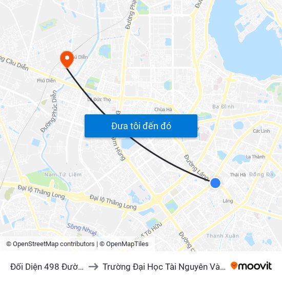 Đối Diện 498 Đường Láng to Trường Đại Học Tài Nguyên Và Môi Trường map