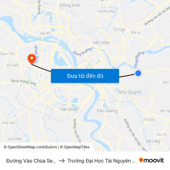 Đường Vào Chùa Sen Hồ - Ql17 to Trường Đại Học Tài Nguyên Và Môi Trường map