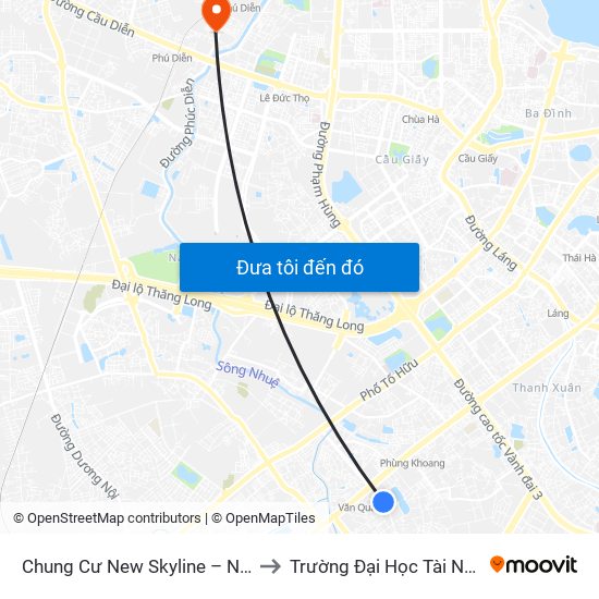 Chung Cư New Skyline – Nguyễn Khuyến (Hà Đông) to Trường Đại Học Tài Nguyên Và Môi Trường map