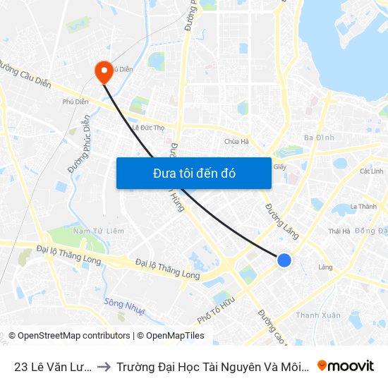 23 Lê Văn Lương to Trường Đại Học Tài Nguyên Và Môi Trường map