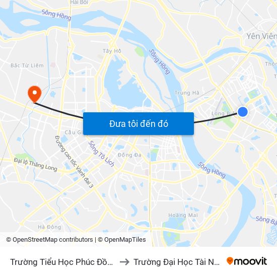 Trường Tiểu Học Phúc Đồng - Đường Chu Huy Mân to Trường Đại Học Tài Nguyên Và Môi Trường map