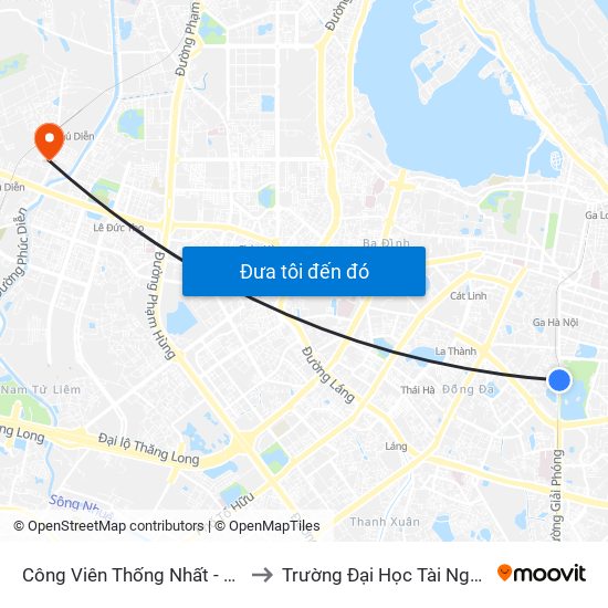 Công Viên Thống Nhất - Đối Diện 326 Lê Duẩn to Trường Đại Học Tài Nguyên Và Môi Trường map