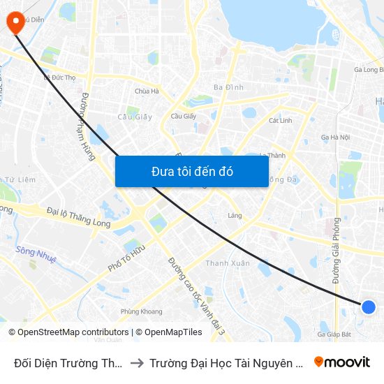 Đối Diện Trường Thcs Tân Mai to Trường Đại Học Tài Nguyên Và Môi Trường map