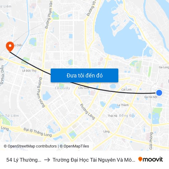 54 Lý Thường Kiệt to Trường Đại Học Tài Nguyên Và Môi Trường map