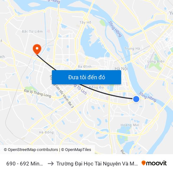 690 - 692 Minh Khai to Trường Đại Học Tài Nguyên Và Môi Trường map