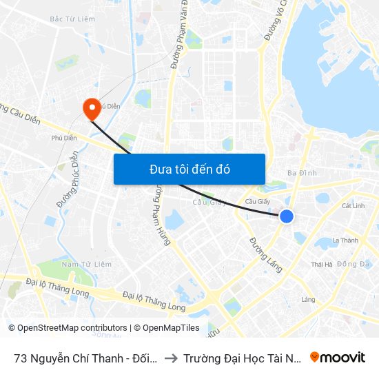 73 Nguyễn Chí Thanh - Đối Diện Khách Sạn Bảo Sơn to Trường Đại Học Tài Nguyên Và Môi Trường map