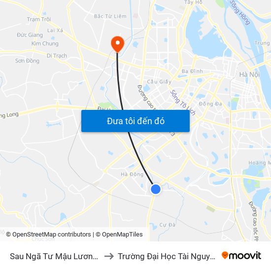 Sau Ngã Tư Mậu Lương - Phúc La 50m to Trường Đại Học Tài Nguyên Và Môi Trường map