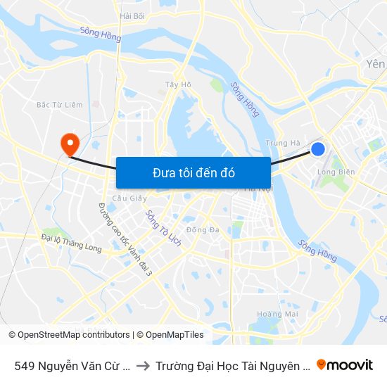 549 Nguyễn Văn Cừ (Cột Trước) to Trường Đại Học Tài Nguyên Và Môi Trường map