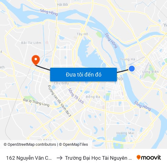 162 Nguyễn Văn Cừ (Cột Sau) to Trường Đại Học Tài Nguyên Và Môi Trường map