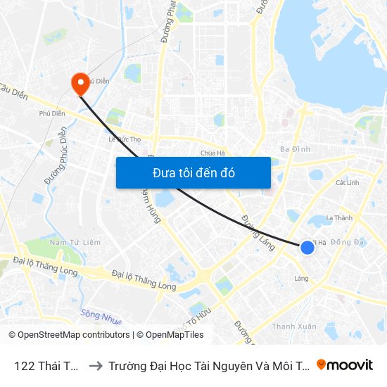 122 Thái Thịnh to Trường Đại Học Tài Nguyên Và Môi Trường map