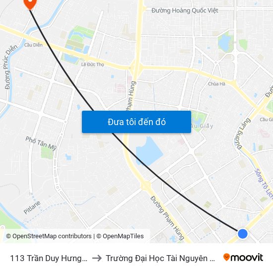 113 Trần Duy Hưng - Bộ Khcn to Trường Đại Học Tài Nguyên Và Môi Trường map