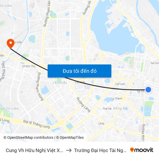 Cung Vh Hữu Nghị Việt Xô - 91 Trần Hưng Đạo to Trường Đại Học Tài Nguyên Và Môi Trường map