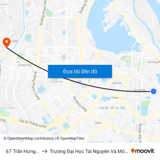 67 Trần Hưng Đạo to Trường Đại Học Tài Nguyên Và Môi Trường map