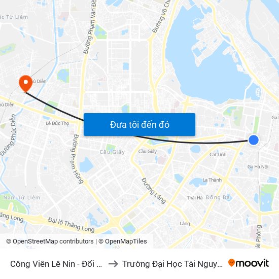 Công Viên Lê Nin - Đối Diện 35 Trần Phú to Trường Đại Học Tài Nguyên Và Môi Trường map