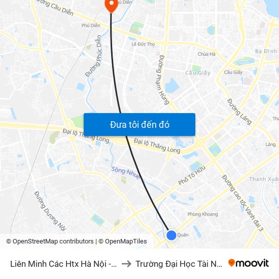 Liên Minh Các Htx Hà Nội - Số 1 Trần Phú (Hà Đông) to Trường Đại Học Tài Nguyên Và Môi Trường map