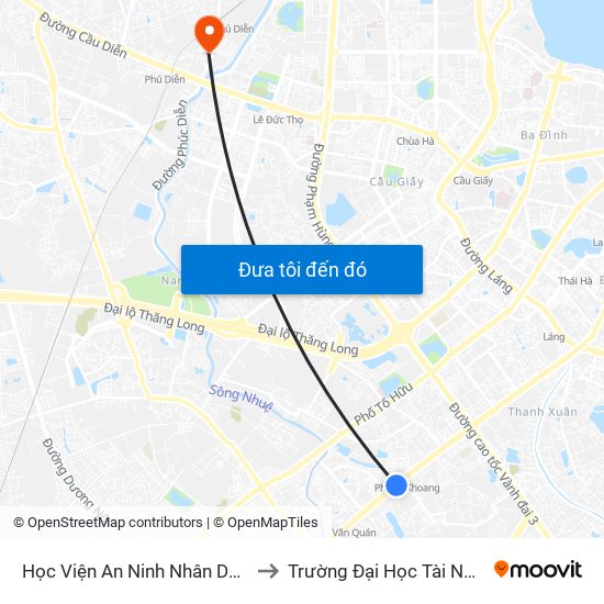 Học Viện An Ninh Nhân Dân - Trần Phú (Hà Đông ) to Trường Đại Học Tài Nguyên Và Môi Trường map