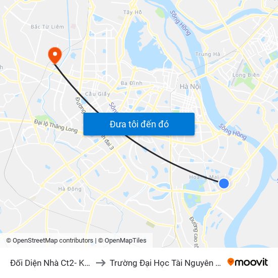 Đối Diện Nhà Ct2- Kđt Gamuda to Trường Đại Học Tài Nguyên Và Môi Trường map