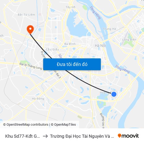 Khu Sd77-Kđt Gamuda to Trường Đại Học Tài Nguyên Và Môi Trường map