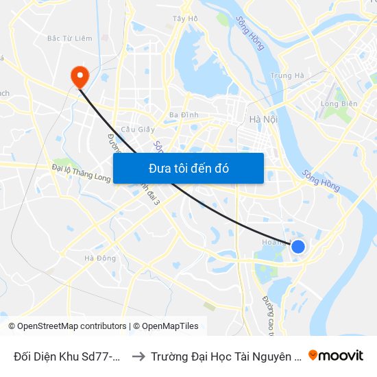 Đối Diện Khu Sd77-Kđt Gamuda to Trường Đại Học Tài Nguyên Và Môi Trường map