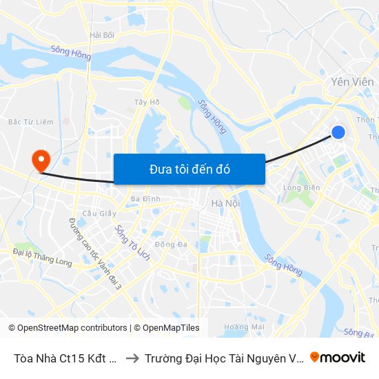 Tòa Nhà Ct15 Kđt Việt Hưng to Trường Đại Học Tài Nguyên Và Môi Trường map