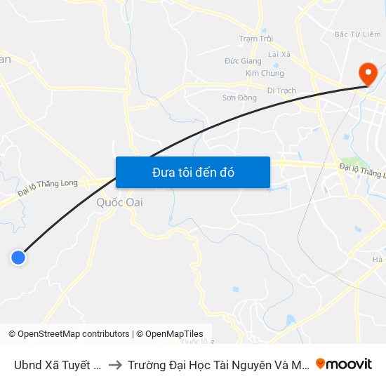 Ubnd Xã Tuyết Nghĩa to Trường Đại Học Tài Nguyên Và Môi Trường map