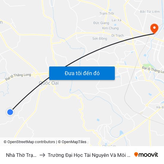 Nhà Thờ Trại Ro to Trường Đại Học Tài Nguyên Và Môi Trường map