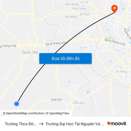 Trường Thcs Đông Sơn to Trường Đại Học Tài Nguyên Và Môi Trường map