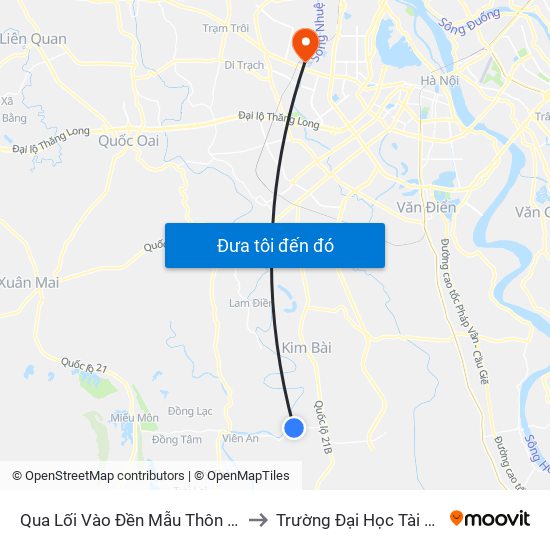 Qua Lối Vào Đền Mẫu Thôn Phú Khang 80m - Tỉnh Lộ 429 to Trường Đại Học Tài Nguyên Và Môi Trường map