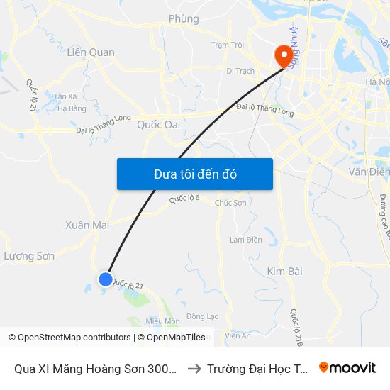 Qua XI Măng Hoàng Sơn 300m Thôn Nam Sơn - Đường Hồ Chí Minh to Trường Đại Học Tài Nguyên Và Môi Trường map
