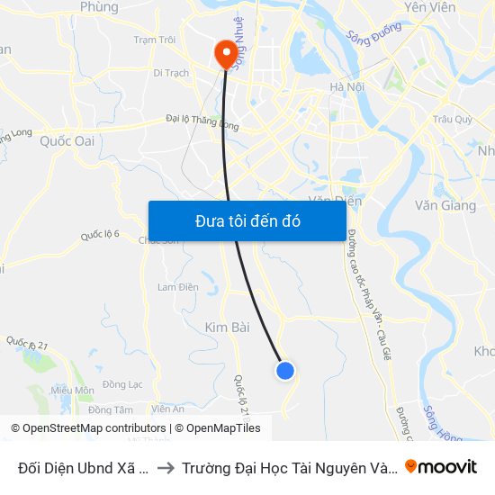 Đối Diện Ubnd Xã Tân Ước to Trường Đại Học Tài Nguyên Và Môi Trường map