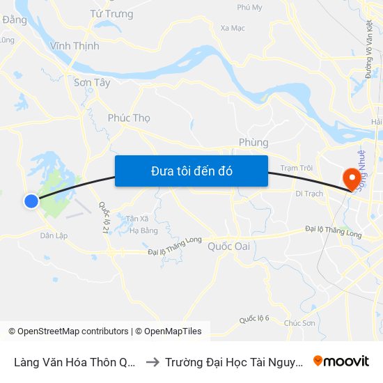 Làng Văn Hóa Thôn Quảng Phúc, Đt87 to Trường Đại Học Tài Nguyên Và Môi Trường map