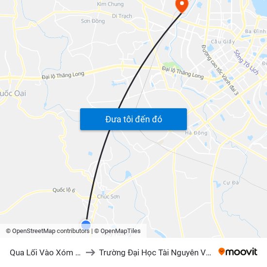 Qua Lối Vào Xóm Trại 50m to Trường Đại Học Tài Nguyên Và Môi Trường map