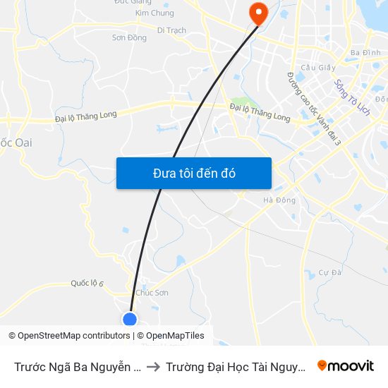 Trước Ngã Ba Nguyễn Văn Trỗi 100m to Trường Đại Học Tài Nguyên Và Môi Trường map