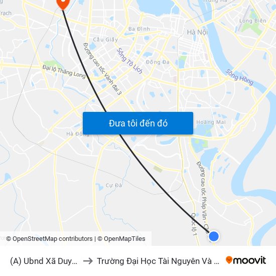 (A) Ubnd Xã Duyên Thái to Trường Đại Học Tài Nguyên Và Môi Trường map