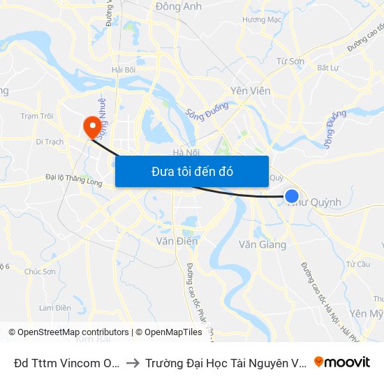 Đd Tttm Vincom Oceanpark to Trường Đại Học Tài Nguyên Và Môi Trường map