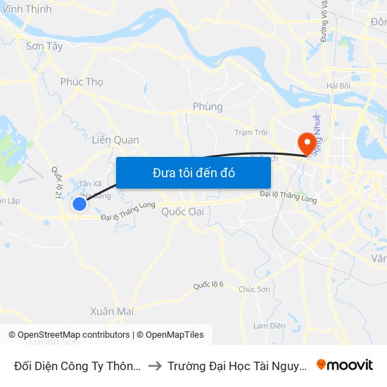 Đối Diện Công Ty Thông Tin M3 Viettel to Trường Đại Học Tài Nguyên Và Môi Trường map