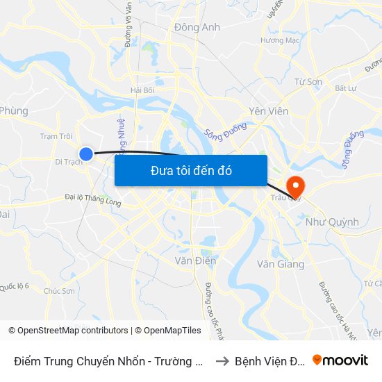 Điểm Trung Chuyển Nhổn - Trường Đại Học Công Nghiệp Hà Nội - Đường 32 to Bệnh Viện Đa Khoa Gia Lâm map