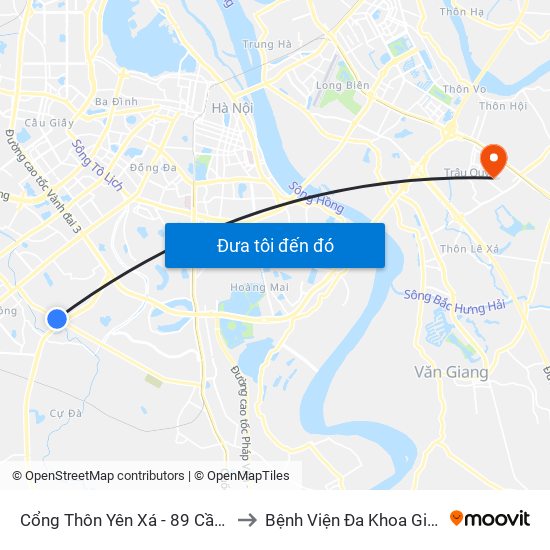 Cổng Thôn Yên Xá - 89 Cầu Bươu to Bệnh Viện Đa Khoa Gia Lâm map