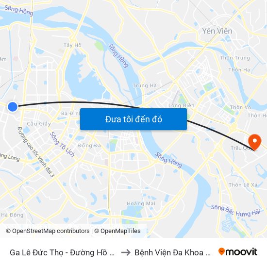 Ga Lê Đức Thọ - Đường Hồ Tùng Mậu to Bệnh Viện Đa Khoa Gia Lâm map