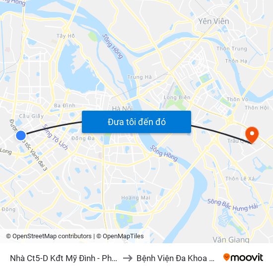 Nhà Ct5-D Kđt Mỹ Đình - Phạm Hùng to Bệnh Viện Đa Khoa Gia Lâm map