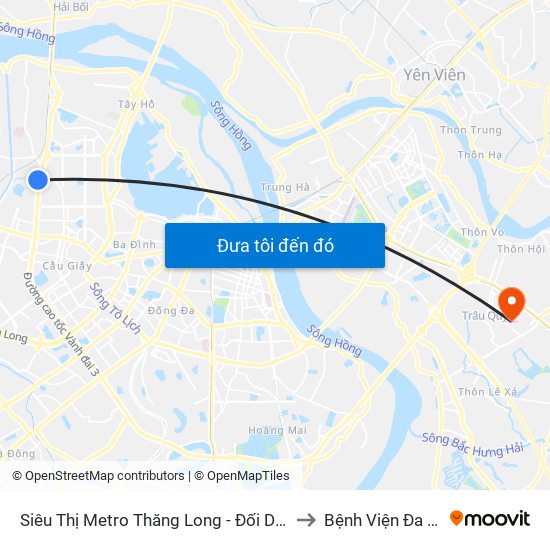 Siêu Thị Metro Thăng Long - Đối Diện Ngõ 599 Phạm Văn Đồng to Bệnh Viện Đa Khoa Gia Lâm map