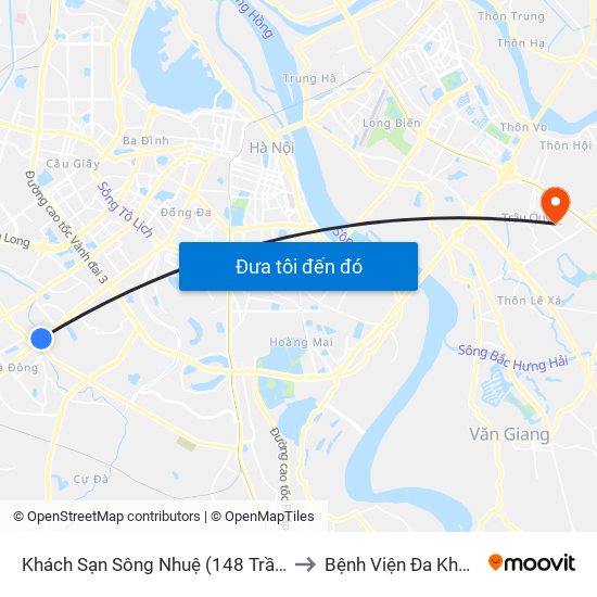Khách Sạn Sông Nhuệ (148 Trần Phú- Hà Đông) to Bệnh Viện Đa Khoa Gia Lâm map