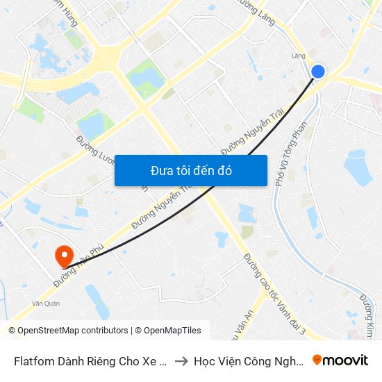 Flatfom Dành Riêng Cho Xe Buýt Trước Nhà 45 Đường Láng to Học Viện Công Nghệ Bưu Chính Viễn Thông map